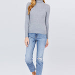 Turtle Neck Viscose Rib Sweater