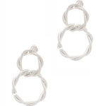 Secret Box Double Twist Metal Dangle Stud Earring