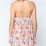 V-neck Open Back Floral Mini Dress