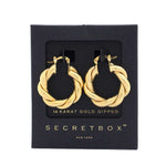 Twisted 14k Gold Dipped Hoop Earring