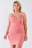 Plus Size Lite Mauve Sleeveless Scoop Neck Bodycon Cami Mini Dress