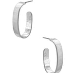 Metal Open Oval Hoop Earring