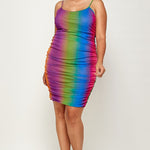 Plus Size Rainbow Ombre Print Cami Dress