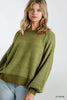 Puff Sleeve Boat Neck Sweater