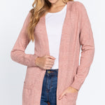 Raglan Slv Open Sweater Cardigan