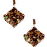 Acetate Rhinestone Square Dangle Earring