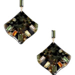 Acetate Rhinestone Square Dangle Earring