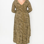 Cheetah Print Dress Featuring A Round Neck