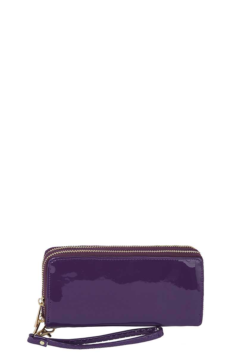 Fashion Smooth Glossy Color Hand Wallet