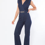 Fashion Denim Stretch Jumpsuit