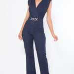 Fashion Denim Stretch Jumpsuit