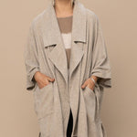 Solid Knit Oversized Trench Jacket