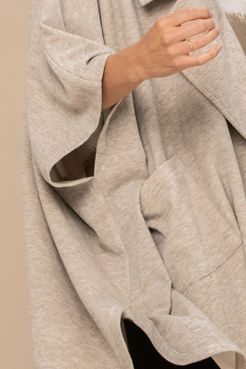 Solid Knit Oversized Trench Jacket