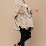 Solid Knit Oversized Trench Jacket