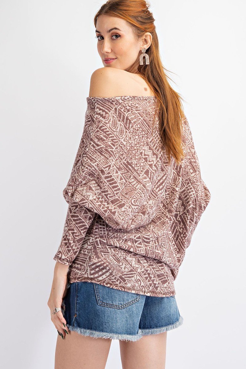 Tribal Printed Knit Top