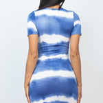 Stripe Tie-dye Printed Midi Dress