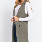 Sleeveless Long Sweater Vest