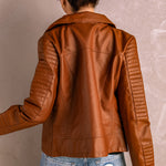 Ribbed Faux Leather Jacket