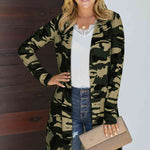 Double Take Printed Open Front Longline Cardigan