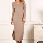 V-neck sweater maxi dress