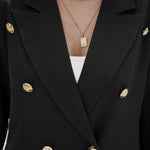 Double-Breasted Lapel Collar Long Sleeve Blazer