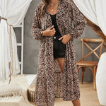 Animal Print Long Sleeve Open Front Cardigan