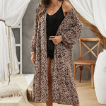 Animal Print Long Sleeve Open Front Cardigan