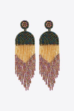 Beaded Fringe Dangle Earrings