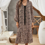 Animal Print Long Sleeve Open Front Cardigan