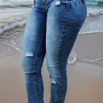 Distressed Long Jeans