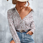 Printed Button Down Long Sleeve Shirt