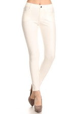 Pre- Order Ivory Mid Rise Ponte Knit Skinny Pants